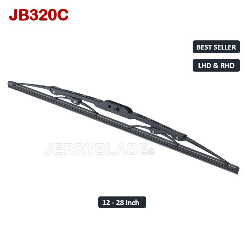 Universal Car Wiper Blades Supplier Metal Frame Wiper Blades Traditional Type Conventional Wiper OEM Natural Rubber Jb320c 12′′-28′′