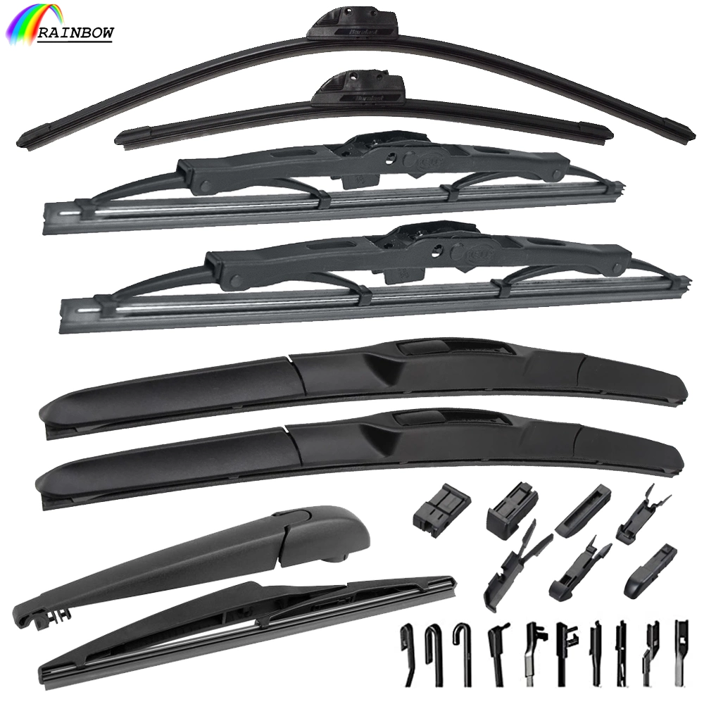 Free Samples Flat/Soft/Boneless Frame Universal Multi-Type Wiper Blade for All Car Windows/Windscreen/Windshield Rear Wiper Blades